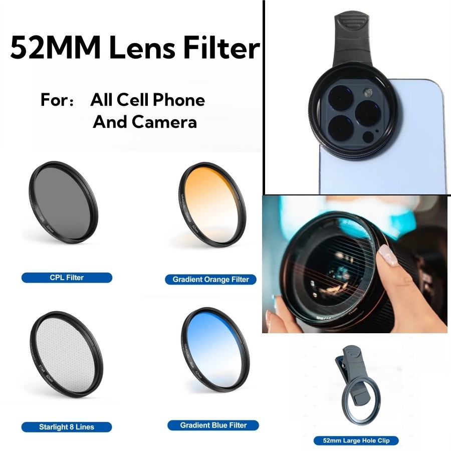 52mm CPL Filter เลนส์ Cpl มือถือ เพิ่มความอิ่มตัวของสีและความคมชัด แบบมืออาชีพ สําหรับลดแสงสะท้อน