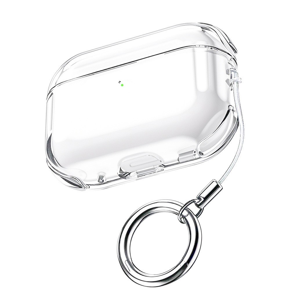 กรณีปลอกสําหรับ AirPods 1 2 3 4 Pro 2 กรณีปลอก Gen 2 3 4 2nd 3rd 4th Gen3 Gen4 โปร่งใสกันกระแทกสี่มุม Enforced พวงกุญแจ