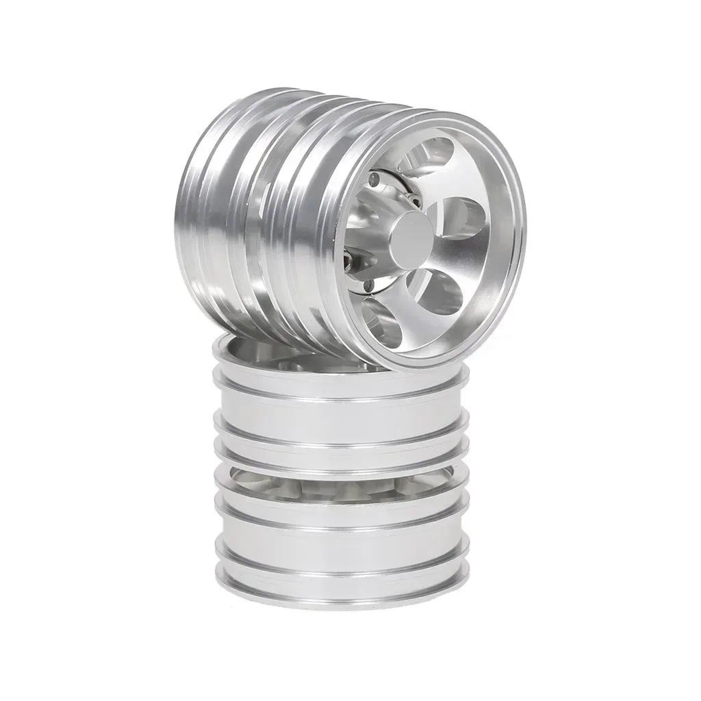 2PCS RC รถโลหะ Trailer ด้านหน้าด้านหลัง Hub ขอบ 7 Spokes สําหรับ 1/14 Tamiya รถแทรกเตอร์รถบรรทุก RC 