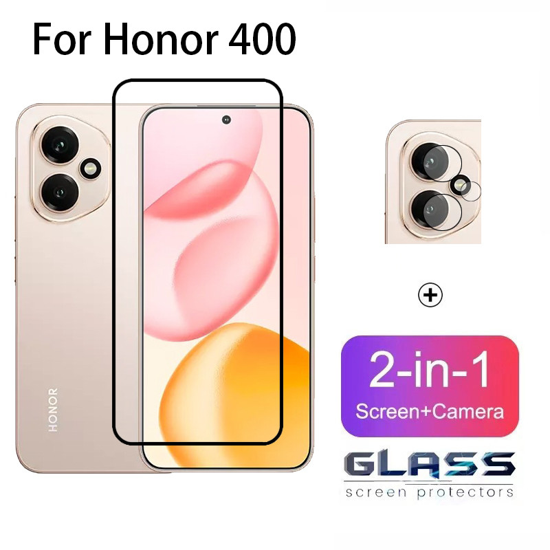 2 In 1 Honor 400 5G กระจกนิรภัยป้องกันหน้าจอฟิล์มเลนส์กล้องสําหรับ Honor X8C X7C X6C X6B 4G 5G