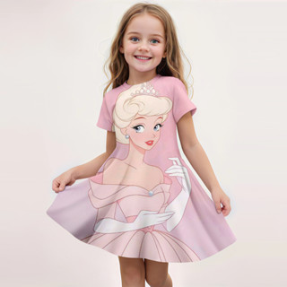 Frozen ฤดูร้อนสาวกระโปรงแขนสั้นชุด 3d พิมพ์การ์ตูนน่ารัก Dis…