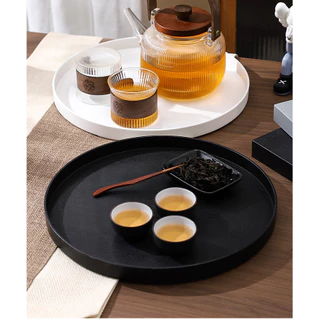 OUKEAI ‌จานกลมพีพีขนาด 30/35 ซม. ใช้ในโรงแรม/ร้านอาหาร วางชาใหญ่ เก็บแก้วและของใช้‌