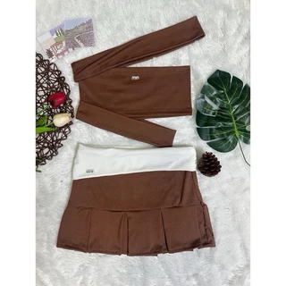 [พร้อมส่ง] เซ็ต 2 ชิ้น สายเดี่ยว/ปาดไหล่ งานอะไหล่เพชร กระโปรงทรงฮิตมีซับใน ทั้งชุดน่ารักมากก งานตามหา Women Clothing