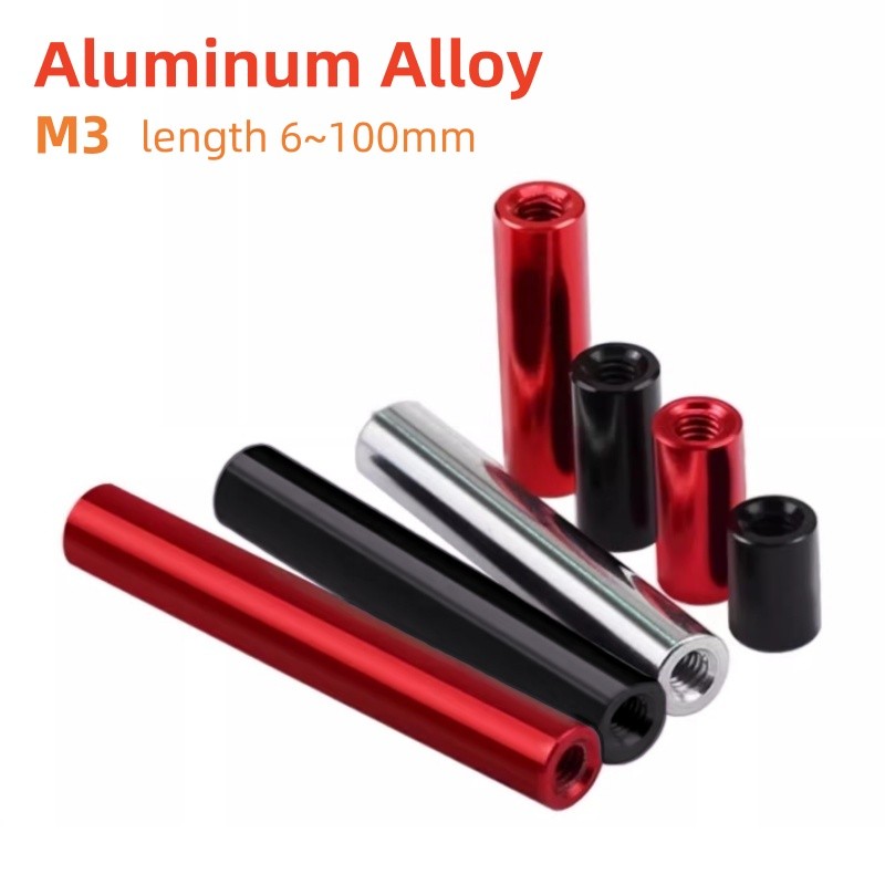3 สี Anodized อลูมิเนียมรอบ Standoff Spacer M3 D = 6,อลูมิเนียมเชื่อมต่อคอลัมน์ความยาว 6 ~ 100 มม.