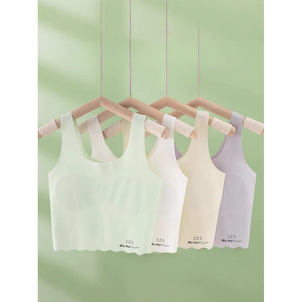 Anti-Bump เสื้อกั๊กนักเรียน ถ้วยคงที่ สายคล้องไหล่กว้าง ขอบคลื่น เป็นมิตรกับผิว ไม่มีรอยต่อ - รูปที่ 2