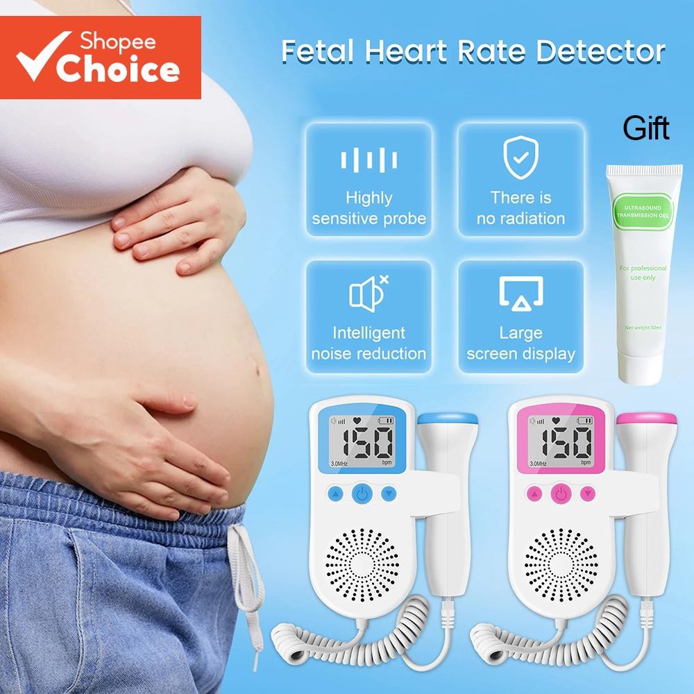 3MHz ทารกในครรภ์ Doppler เด็ก Heartbeat Monitor จอแสดงผล LCD Peace Of Mind ปลอดภัยชาร์จการตั้งครรภ์ Tracker Essential ของขวัญสําหรับแม่ใหม่สีชมพูสีฟ้า