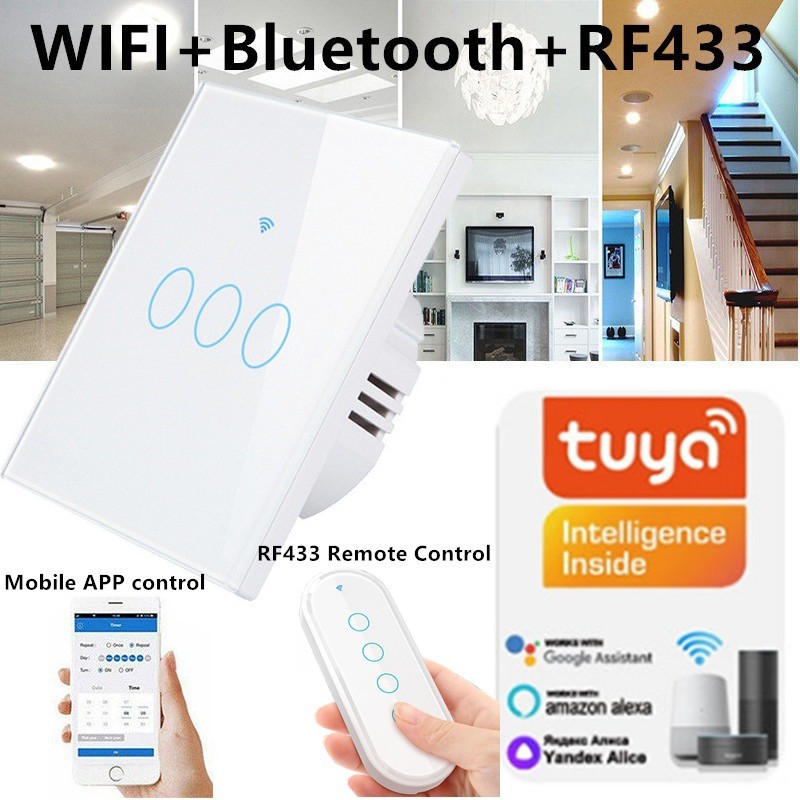 สวิตช์ไฟ WIFI TUYA Smart Life TUYA สวิตช์อัจฉริยะใช้งานได้กับ Alexa Google Home
