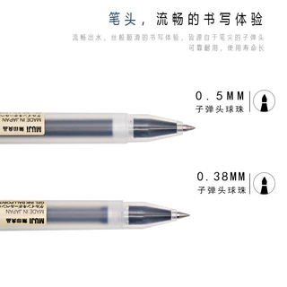 MUJI ปากกาปกใหม่ 0.5 มม./0.38 มม. ปากกาหมึกเจล สีดํา น้ําเงิน หมึกแดง น้ําเงิน