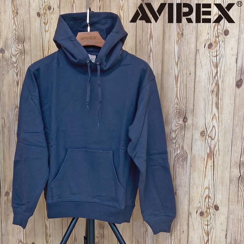 AVIREX เสื้อฮู้ดสเวตเตอร์รุ่น Renewal มีผ้าซับขนด้านใน แขนยาว สีพื้น
