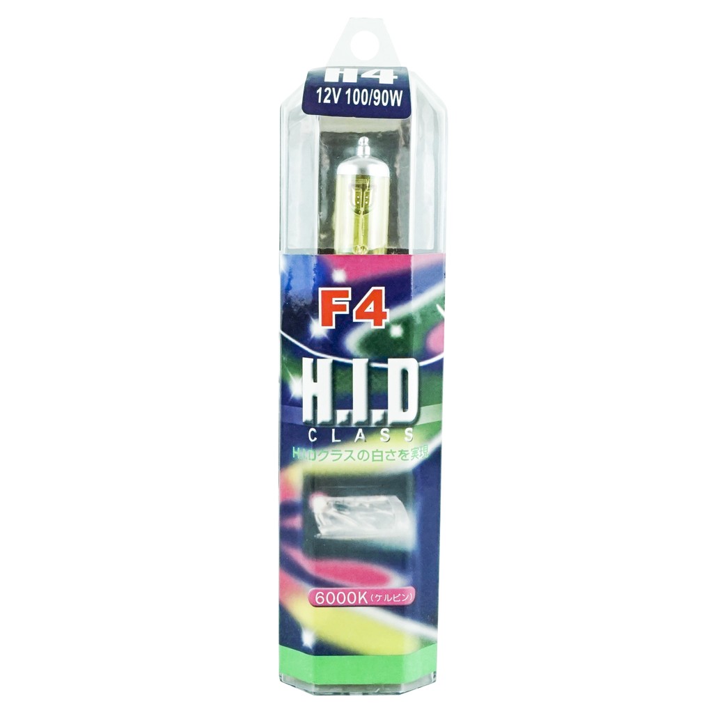 F4 หลอดฮาโลเจน H4 12V100/90W P43T แสงสีรุ้งทอง RY