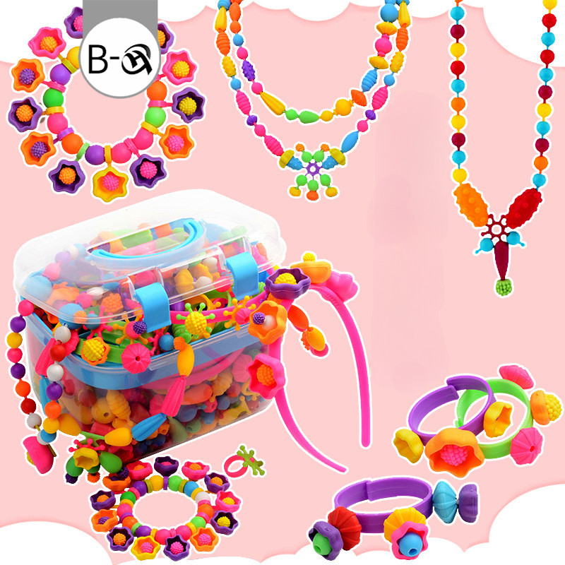 BHQ ของเล่นเด็ก DIY ชุดลูกปัด แฮนด์เมด สร้อยคอ สร้อยข้อมือ