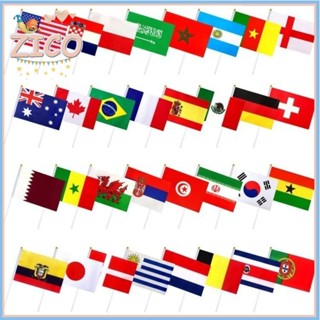 ชิ้นมือถือมินิธงชุด 14x21 ซม.พร้อมเสาสําหรับ 62 ประเทศ โอลิม…