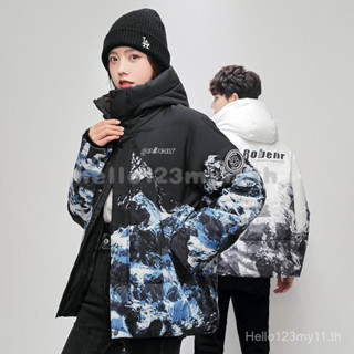 เสื้อแจ็คเก็ตบุใยฝ้ายสำหรับคู่รักแจ็คเก็ตกันหนาวผู้ชายกันลมก…