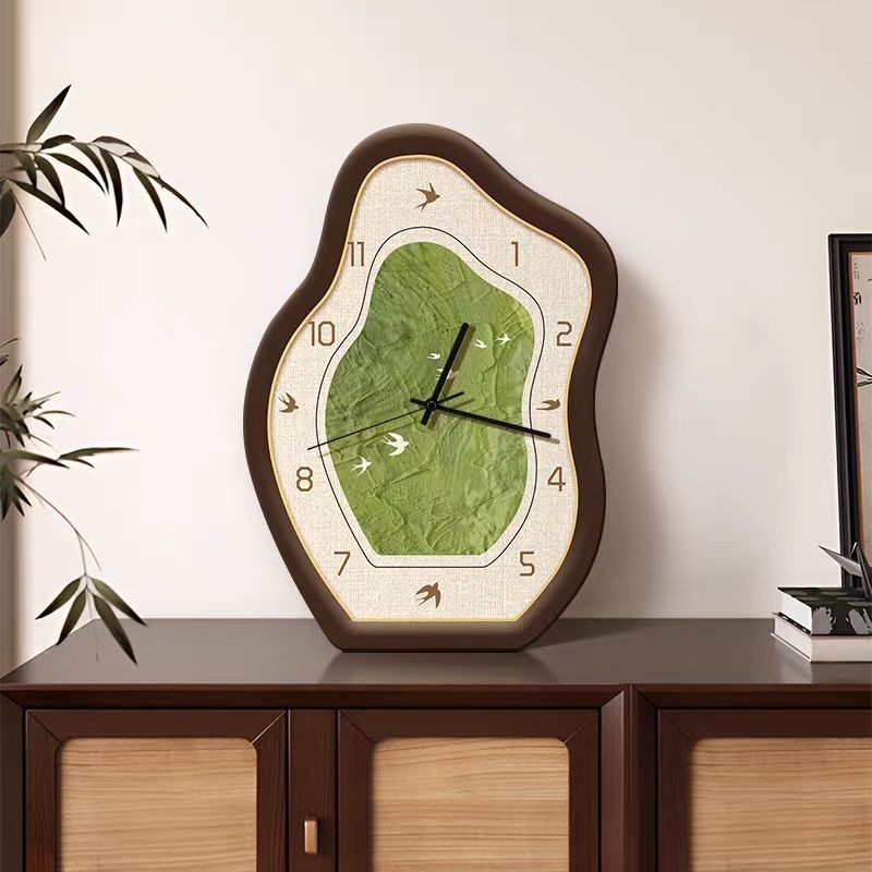 Mid-Century Modern Bird นาฬิกา - Vintage Bronze Wall Decor สําหรับห้องนั่งเล่น, Retro ตัวเลขโรมัน Mantel นาฬิกาสําหรับ Home & Office