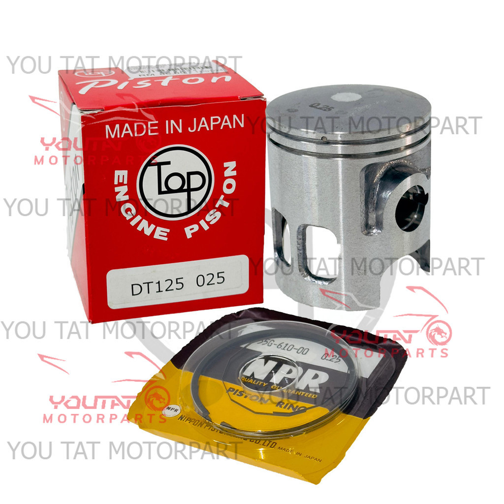 TOP PISTON YAMAHA DT125 TOP PISTON & NPR PISTON RING SET STD 56MM - 3.00 59MM