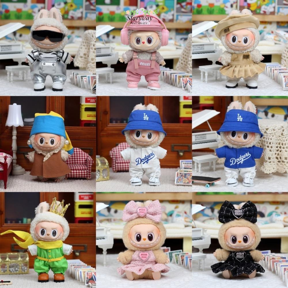 สตาร์ไซเวย์ ตุ๊กตาเสื้อผ้า,โพลีเอสเตอร์17เซนติเมตร ลาบู ตุ๊กตาพรรคชุด,กับหมวกกระโปรงเสื้อกันหนาวหมวกตุ๊กตาอุปกรณ์ชุดโดยรวมชุดเกาหลี เคป๊อป