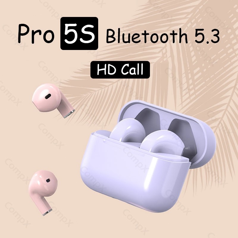 TWS หูฟังไร้สายบลูทูธ Pro 5S Mini Music HIFI พร้อมไมโครโฟนหูฟังกีฬาลดเสียงรบกวน