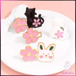 NKK ตะขอปรับเอวกางเกง กระโปรง หัวเข็ม ลายดอกไม้/แมว/กระต่ายน่ารัก 1 ชิ้น Waist buckle