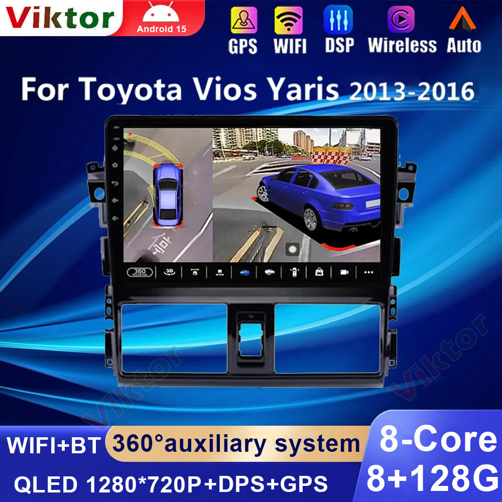 (8GB + 128GB 8Core 2.6Ghz) 10.1 นิ้ว 2din Octa Core Car Android Player รองรับกล้อง 360 สําหรับ Toyot