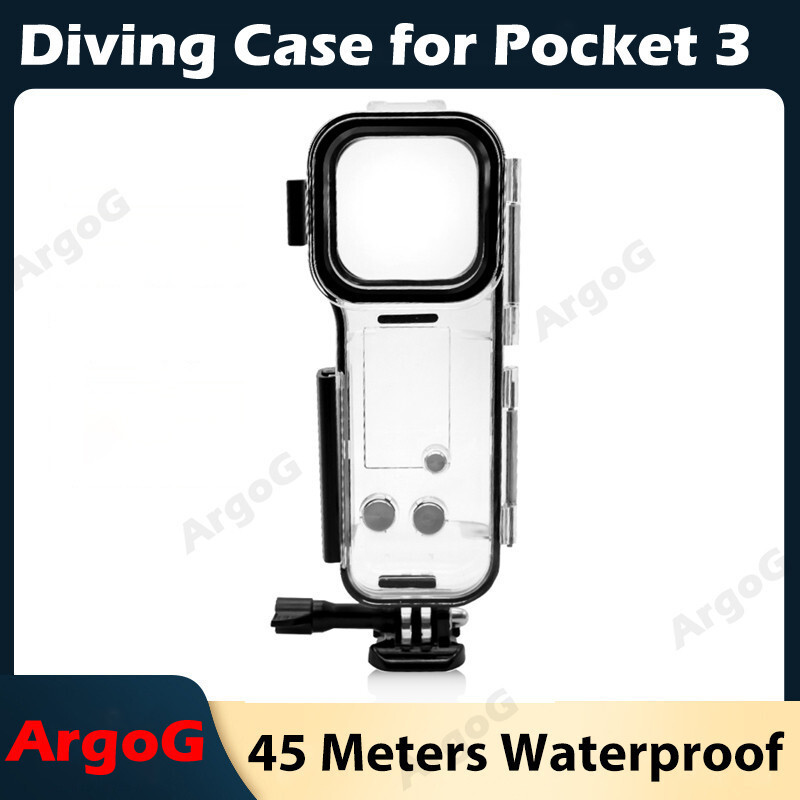 ArgoG เคสกันน้ําสําหรับ DJI Osmo Pocket 3 45m ใต้น้ําป้องกัน Dive Housing Pocket 3 อุปกรณ์เสริม