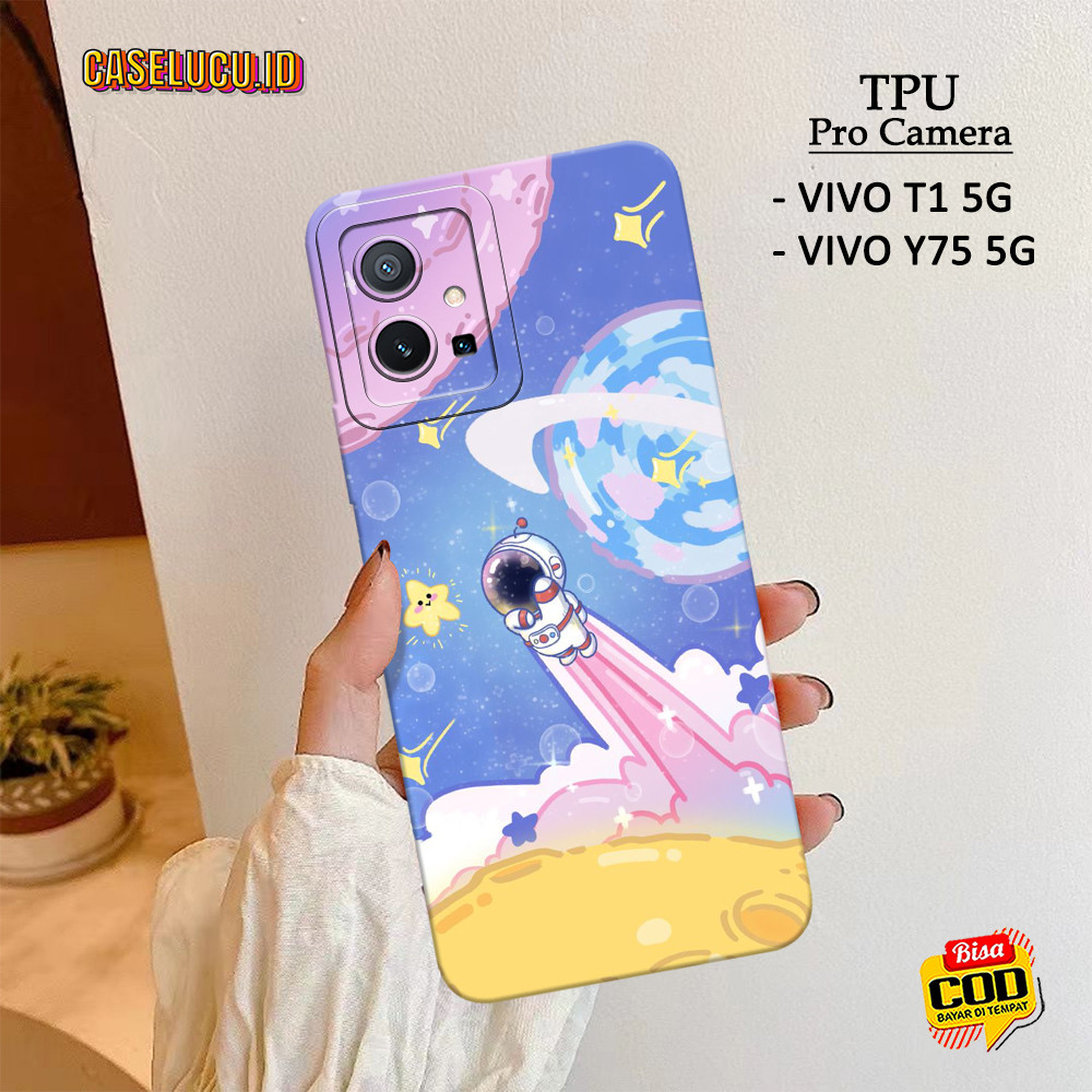 HP ล่าสุด Vivo Y75 5G / T1 5G Softcase - Astronaut Fashion Case - Vivo Y75 5G / T1 5G Case - Vivo Y7