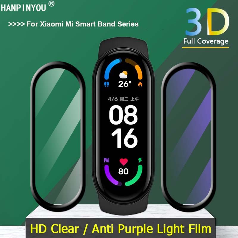 เข้ากันได้กับ Xiaomi Mi Smart Band 8 7 6 5 4 Pro NFC SmartWatch สร้อยข้อมือคลุมทั้งหมด HD Clear/Anti