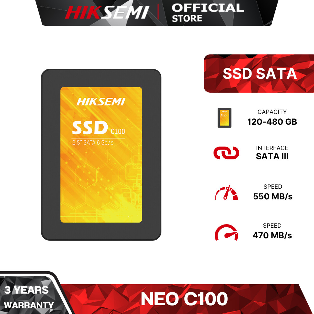 HIKSEMI NEO SERIES SSD C100 120GB/240GB/480GB 3D NAND SATA III WARRANTY 3 YEARS