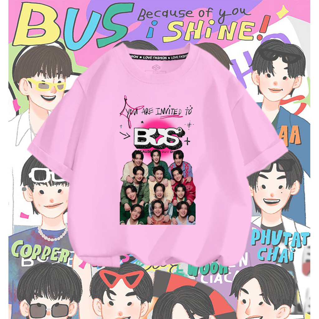 🏄🏼‍️️ ‍️️HOT Hot sales NEW เสื้อวง BUS because of you i shine T-shirt  100CM-150CM  #X6 Unisex Kids