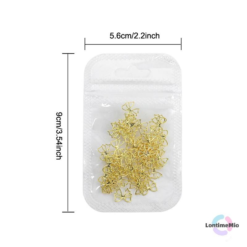 LontimeMio] 50pcs โลหะ Bowknot เล็บตกแต่ง Silver Gold เล็บ Charms DIY เล็บออกแบบเครื่องประดับอุปกรณ์เสริมเครื่องมือใหม่ - รูปที่ 3