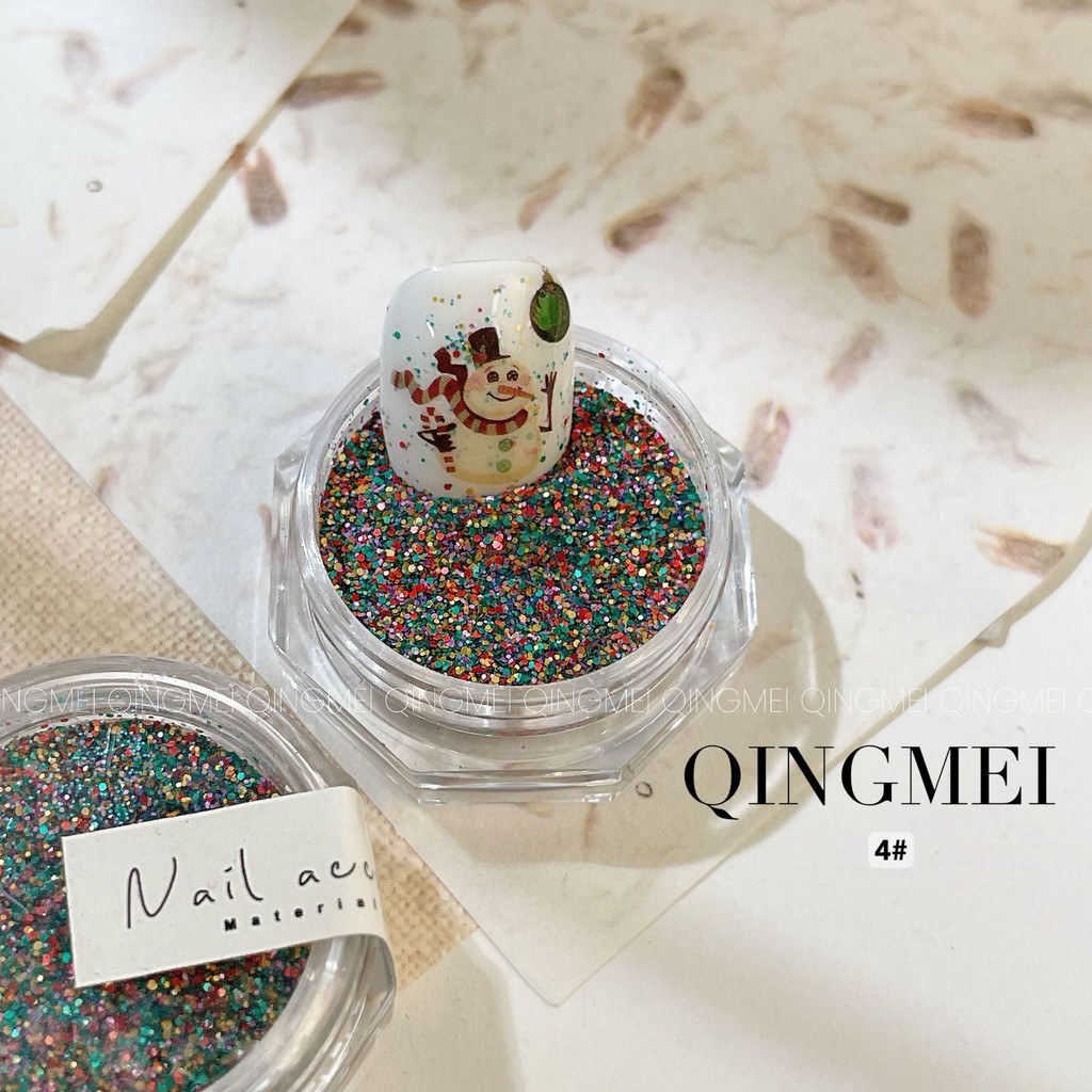 สไตล์เกาหลี อิน สั้นเล็บอนุภาคบรรยากาศวัสดุผงวันหยุดที่มีสีสันฤดูร้อนน้ําตาลผสมผงหินขัดผง - รูปที่ 7