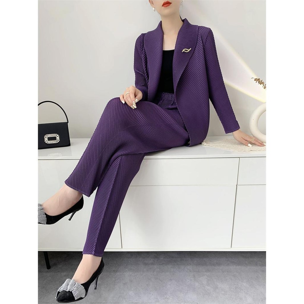 จีบ 2025 ฤดูใบไม้ผลิฤดูใบไม้ร่วง High-End จีบแจ็คเก็ตผู้หญิงชุดสูท Casual High-End Niche การค้าต่างประเทศเอเชียตะวันออกเฉียงใต้เสื้อผ้าผู้หญิง