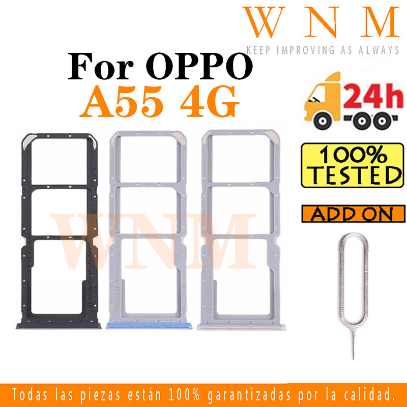 สําหรับ OPPO A55 4G ซิมการ์ดถาดซิมการ์ดผู้ถือผู้ถือบัตร Reader SD Slot อะแดปเตอร์เปลี่ยน Part