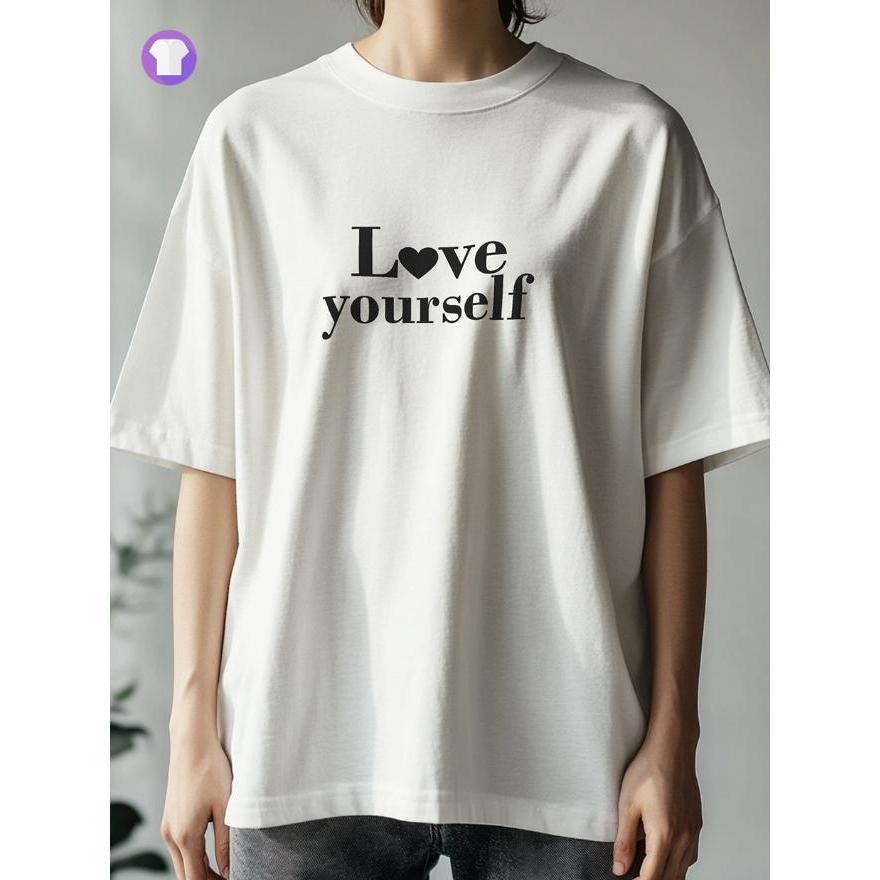 เสื้อยืดโอเวอร์ไซส์ Love Yourself แบรนด์ Vibeon ผ้าคอตตอนพรีเมียม นุ่มฟินทุกวัน