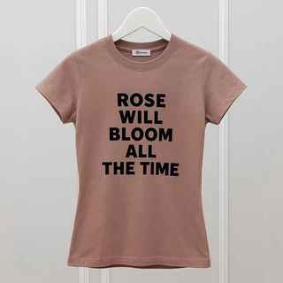 เสื้อยืดเข้ารูป สกรีนลาย สาวอวบใส่ได้ ผ้ายืดยูนิ งานตามหา พร้อมส่งทุกสี ผ้ายืดเยอะมาก รุ่น เข้ารูปRose Will