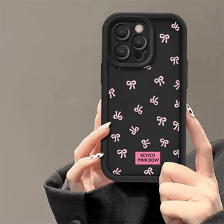 โบว์สีชมพู สําหรับ OPPO A3s A16 A38 A18 A7 A5s A58 A17K A12 A17 A78 A77 A57 A15 A16K A60 A93 A5 A9 A53 A54 Reno 5 13 เคส