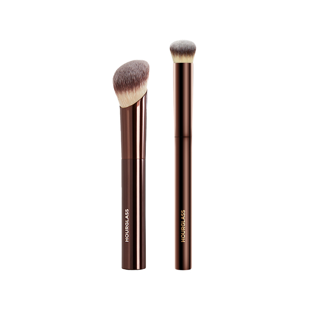 Hourglass Complexion Brush Set Ambient Soft Glow Foundation and Seamless Finish Concealer Makeup Brushes Kit 2 ชิ้น