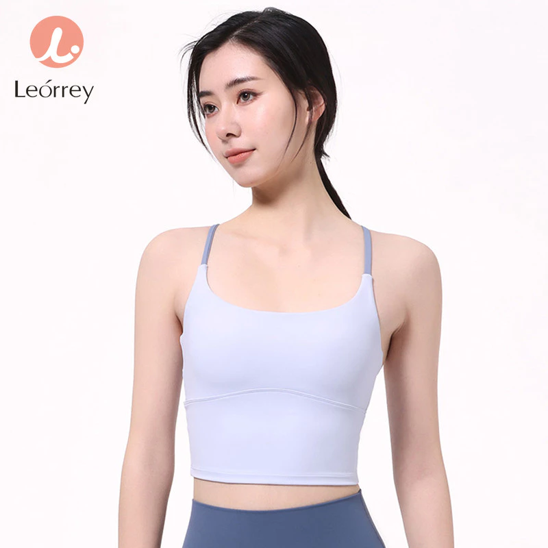 Leorrey เสื้อชั้นในฟิตเนสโยคะ สายเดี่ยวไขว้หลัง เสริมฟองน้ำ thumbnail 7