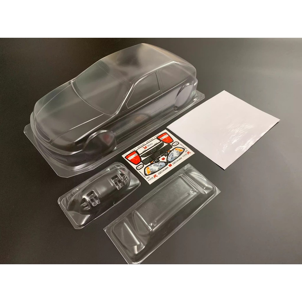 1/10 PC RC SHELL Honda EK9 ประเภท R 190 มม.ความกว้างโคมไฟปีกโปร่งใส SHELL สําหรับ TF4 ทัวร์ริ่ง Dirfft mst yokomo hpi hsp