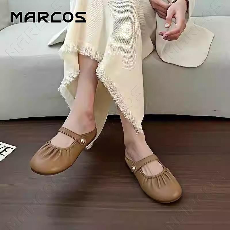 MARCOS การจัดส่งที่รวดเร็ว รองเท้าแบนสำหรับสุภาพสตรีมีน้ำหนักเบาไม่ลื่นนุ่มและมีฝาครอบเท้า พวกเขาเป็นสไตล์ฝรั่งเศสเล็ก01 ราคา ถูกที่สุด ดีลบีเคเค แกลเลอรีภาพที่ 3