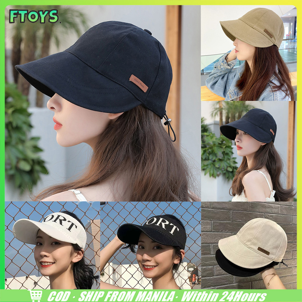 จัดส่งใน24ซม.หมวกบักเก็ต หมวกกันแดดปีกกว้าง 54-58CM สำหรับกลางแจ้ง กันUV เหมาะกับชายและหญิง