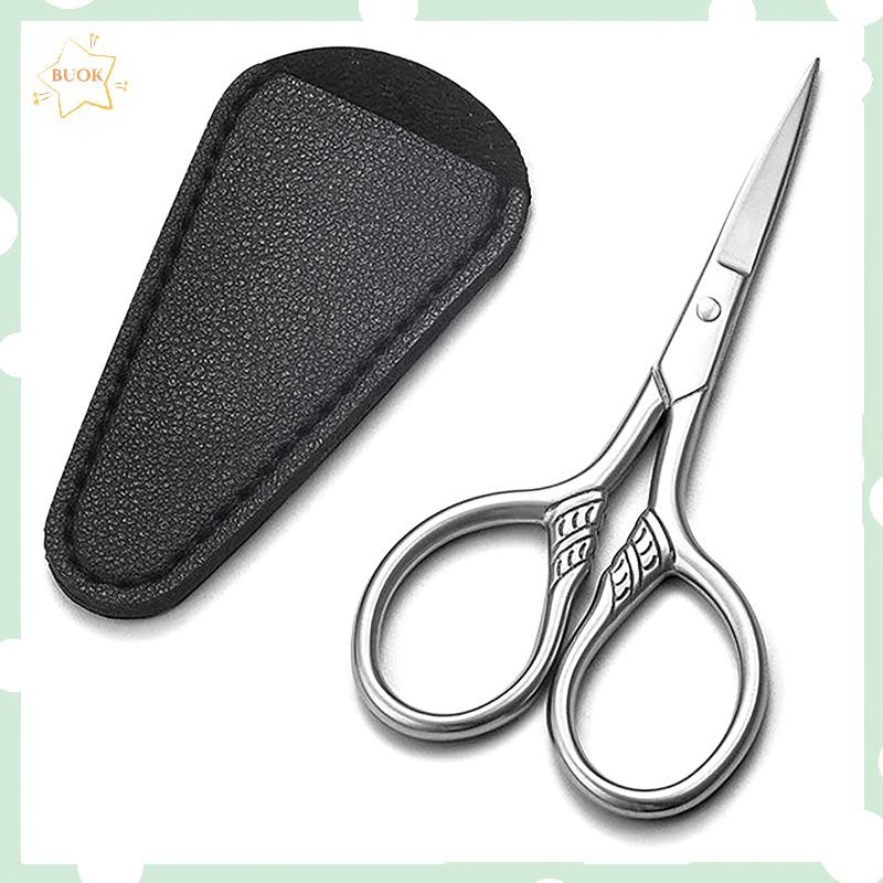 BUOK 1 ชิ้นสแตนเลสขนาดเล็กแต่งหน้า Grooming กรรไกรคิ้วสําหรับเล็บเล็บหนังกําพร้าเคราและหนวด Trimmer จมูกผมเครื่องมือ BUOK