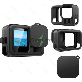 Summer เคสซิลิโคนสำหรับ Go Pro Hero 13/12/11/10/ 9 ฝาครอบแบตเตอรี่ ฝาปิดหน้าจอ ฝาปิดเลนส์ สายคล้องสำหรับกล้องแอคชั่น