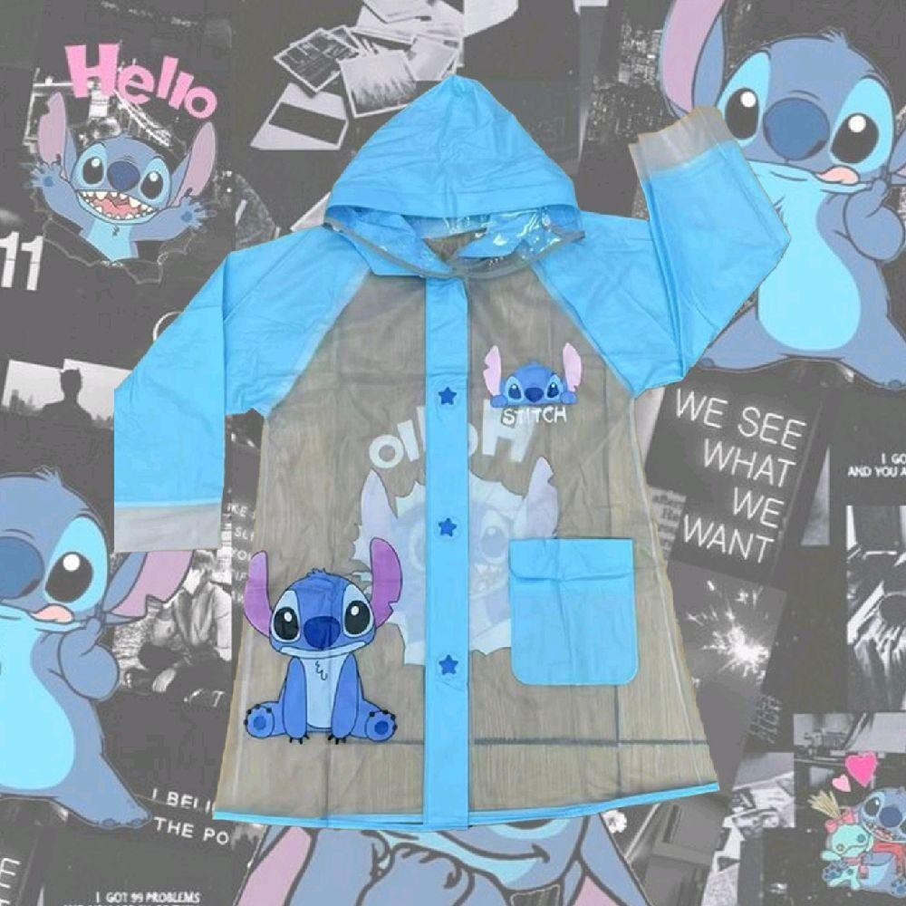 PINKเสื้อกันฝนเด็ก ชุดกันฝน แบบขุ่น มีฮู้ด สไตล์กลหลี ลายน่ารัก