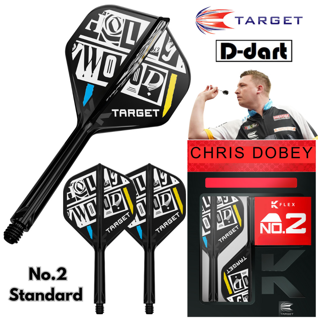 TARGET K FLEX DARTS FLIGHT-No.2STANDARD HOLLYWOOD (CHRIS DOBEY) K-Flex Integrated Dart Flights