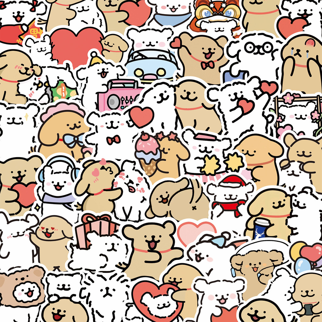 สติ๊กเกอร์ไลน์ลูกสุนัขมอลตา (200 ชิ้น) - Kawaii Journal Decor - Murah & Cantik