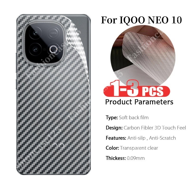 IQOO Neo 10 5G กลับฟิล์มคาร์บอนไฟเบอร์สําหรับ iQOO Neo 10 5G Neo10 2025 ฟิล์มนุ่ม Protector ใสคลุมทั