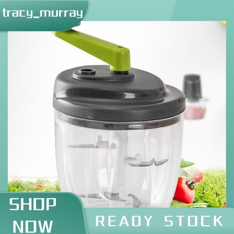 tracy_murray Hand Chopper, Manual Food Chopper, Hand Crank Onion Spinner, Food Chopper with Containe