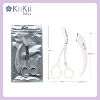 KiiKii Beauty มีดกันคิ้ว ที่กันคิ้ว กรรไกรตัดขนคิ้ว พร้อมหวี ชุดที่เล็มขนคิ้ว 2 ชิ้น/เซต