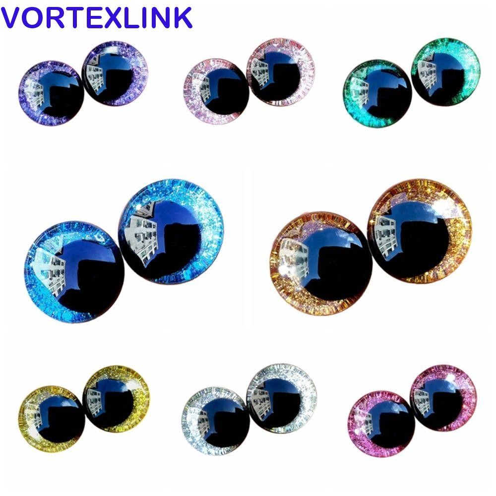 VORTEXLINK 10 ชิ้น/ล็อตการ์ตูนรอบGlitterของเล่นตา,รอบการ์ตูนของเล่นGlitterความปลอดภัยตา,ตลกเครื่องซักผ้า 10-25 มม.Glitterตุ๊กตานักเรียนตาDIYอุปกรณ์เสริม