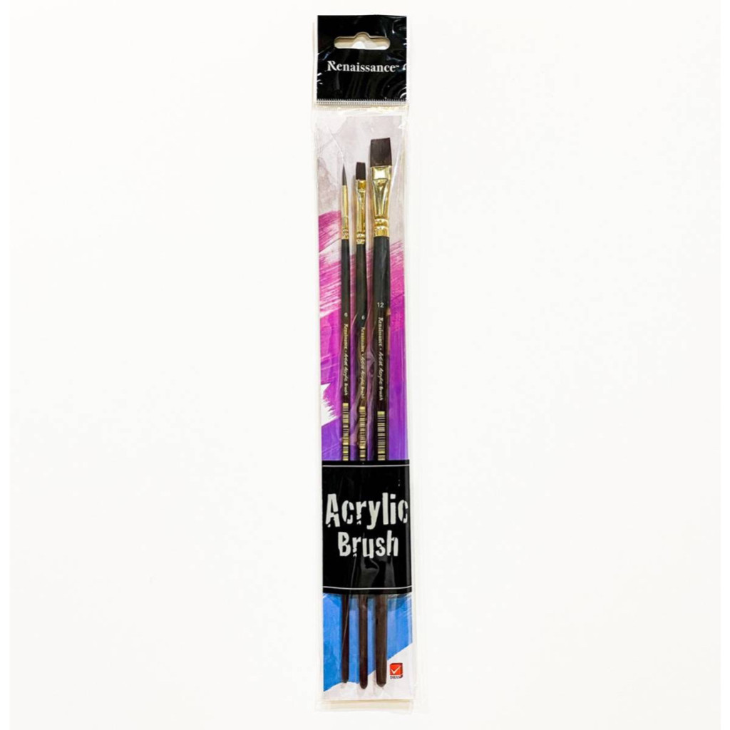 Renaissance Acrylic Brush Set 3/6 / Oil Brush Set 6  I ชุดพู่กันสีอะคริลิค / สีน้ำมัน ยี่ห้อเรนาซองซ์